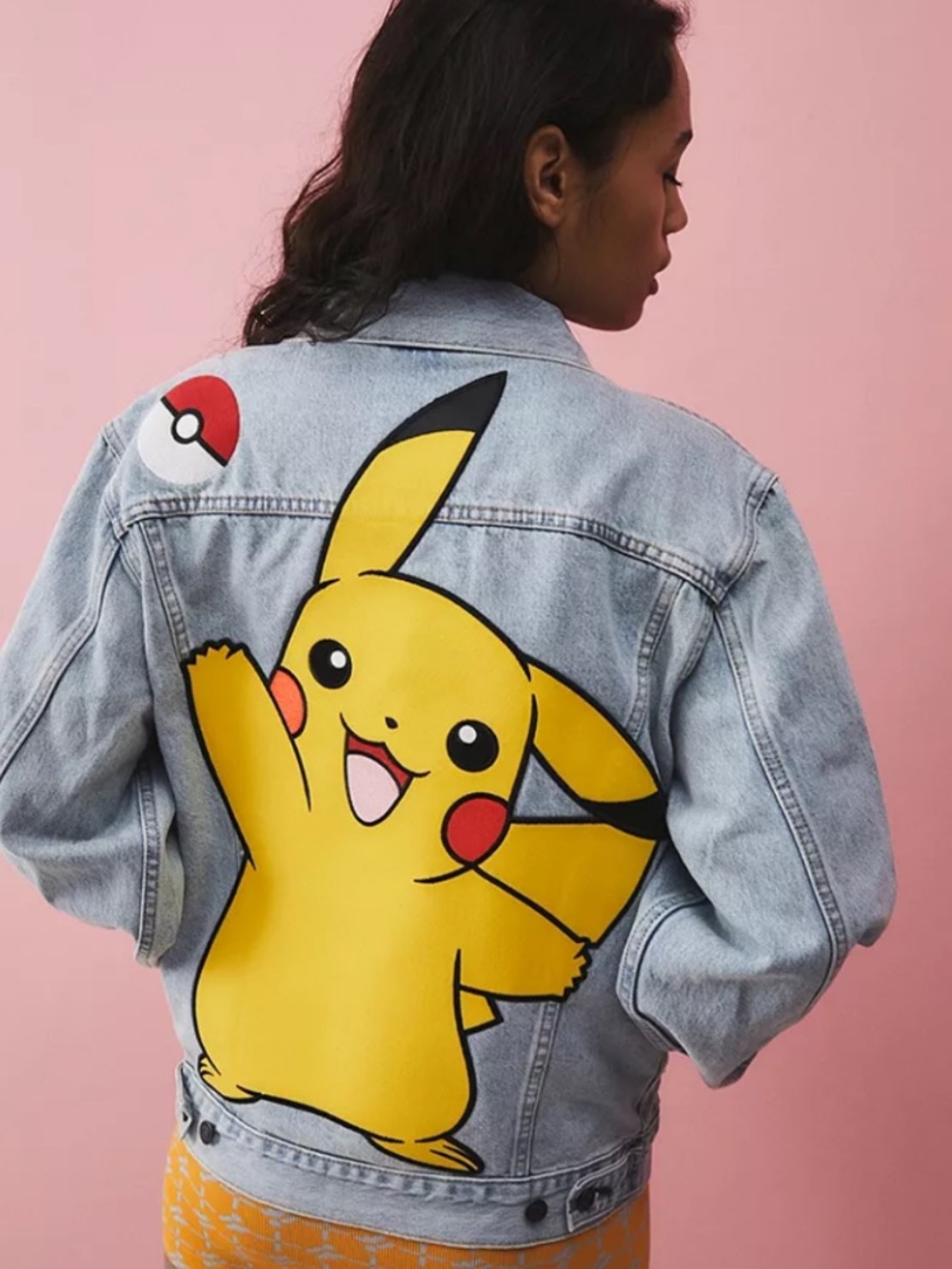 NWOT Levi's X Pokémon Pikachu Light Blue Embroidered Denim Jacket